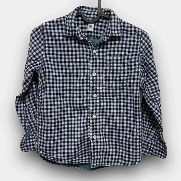 GAP KIDS button down boys shirt blue/white checkerboard‎ size M(8) reg - Picture 1 of 4